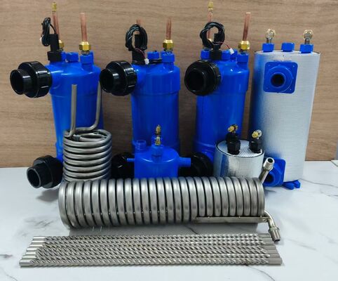 Titanium tube shell heat exchanger for swimming pool