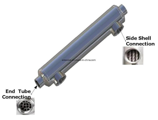 stainless steel material shell and tube heat exchanger swimming pool tube heat exchanger /for swimming pool