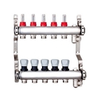 Stainless Steel Bamboo Joint Manifold with long flow meter for underfloor heating flow meter manifold