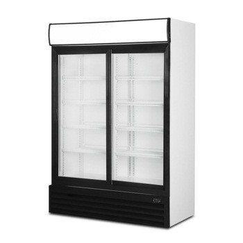 2 Door beverage display cooler with wheels