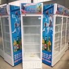 Supermarket commercial upright glass door beverage display cooler
