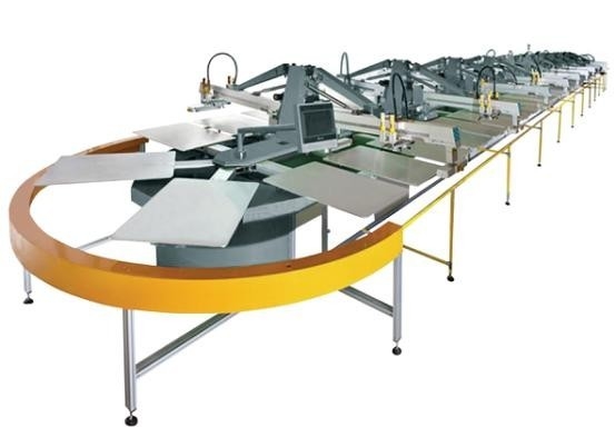 10 Color 36 Station Oval Evolution Automatic Screen Printing Press with Dryer